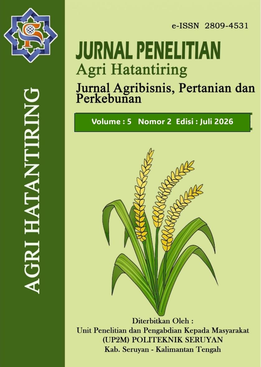 					View Vol. 5 No. 2 (2026): Jurnal Penelitian AgriHatantiring 
				